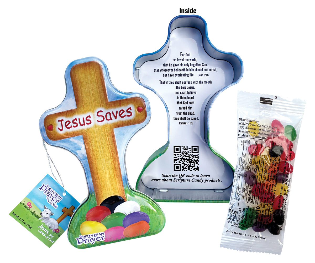 Easter Cross Sampler, Jelly Bean Tin & Cross Pop Set – Scripture Candy Easter Cross Sampler, Jelly Bean Tin & Cross Pop Set – Scripture Candy