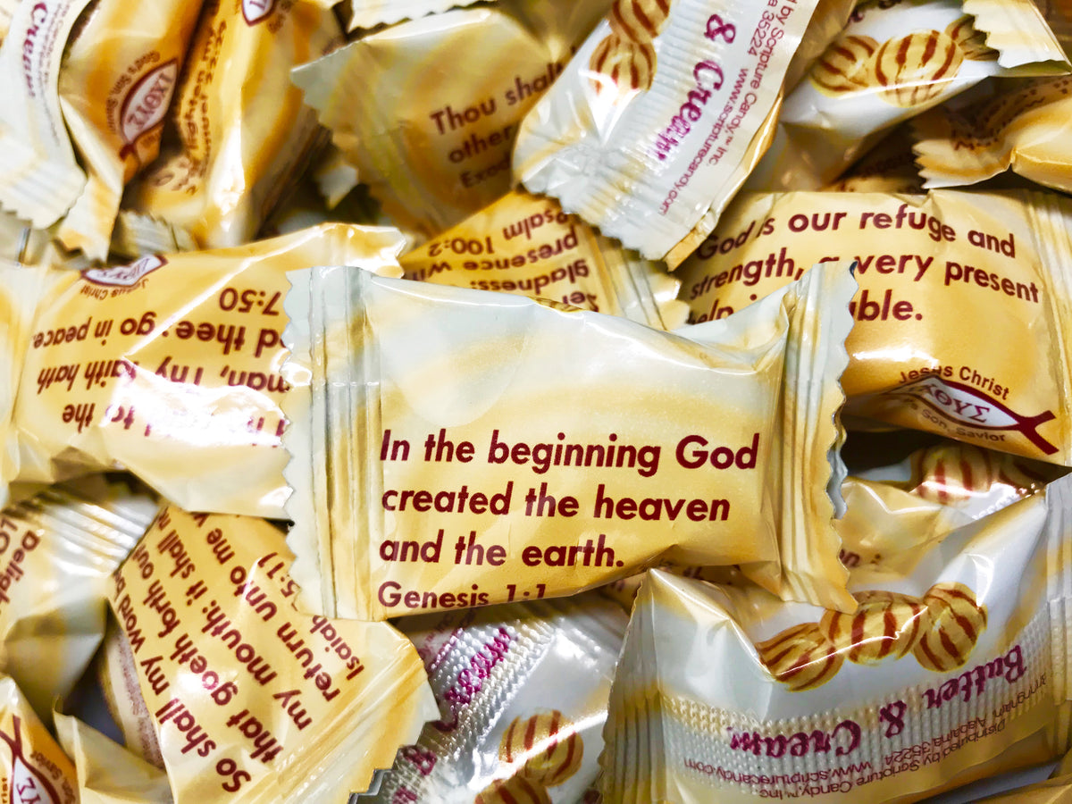 Butter & Cream Hard Candy 1 Pound Bag, 75 Pieces Scripture Candy