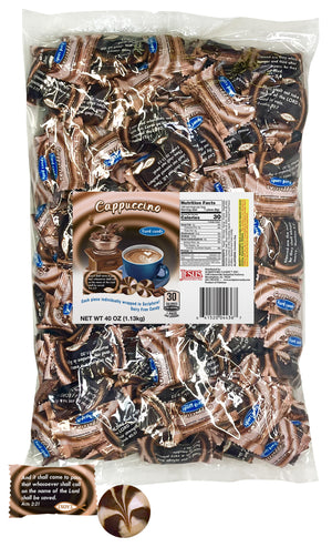 Coffee Cappuccino Flavored Hard Candy 1 Pound Bag, 75 Pieces