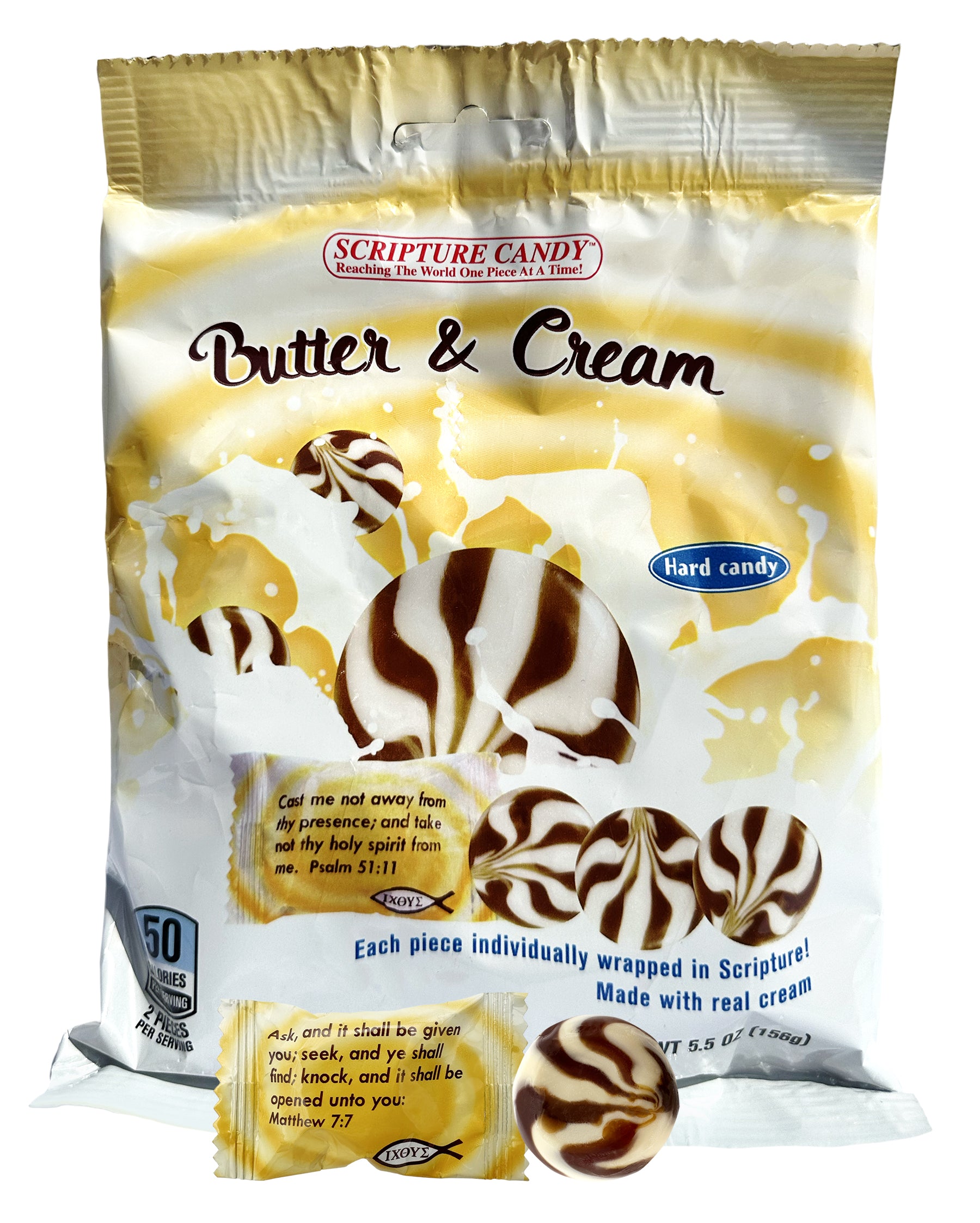 Butter & Cream Hard Candy 5.5 Ounce Bag, 25 Pieces – Scripture Candy