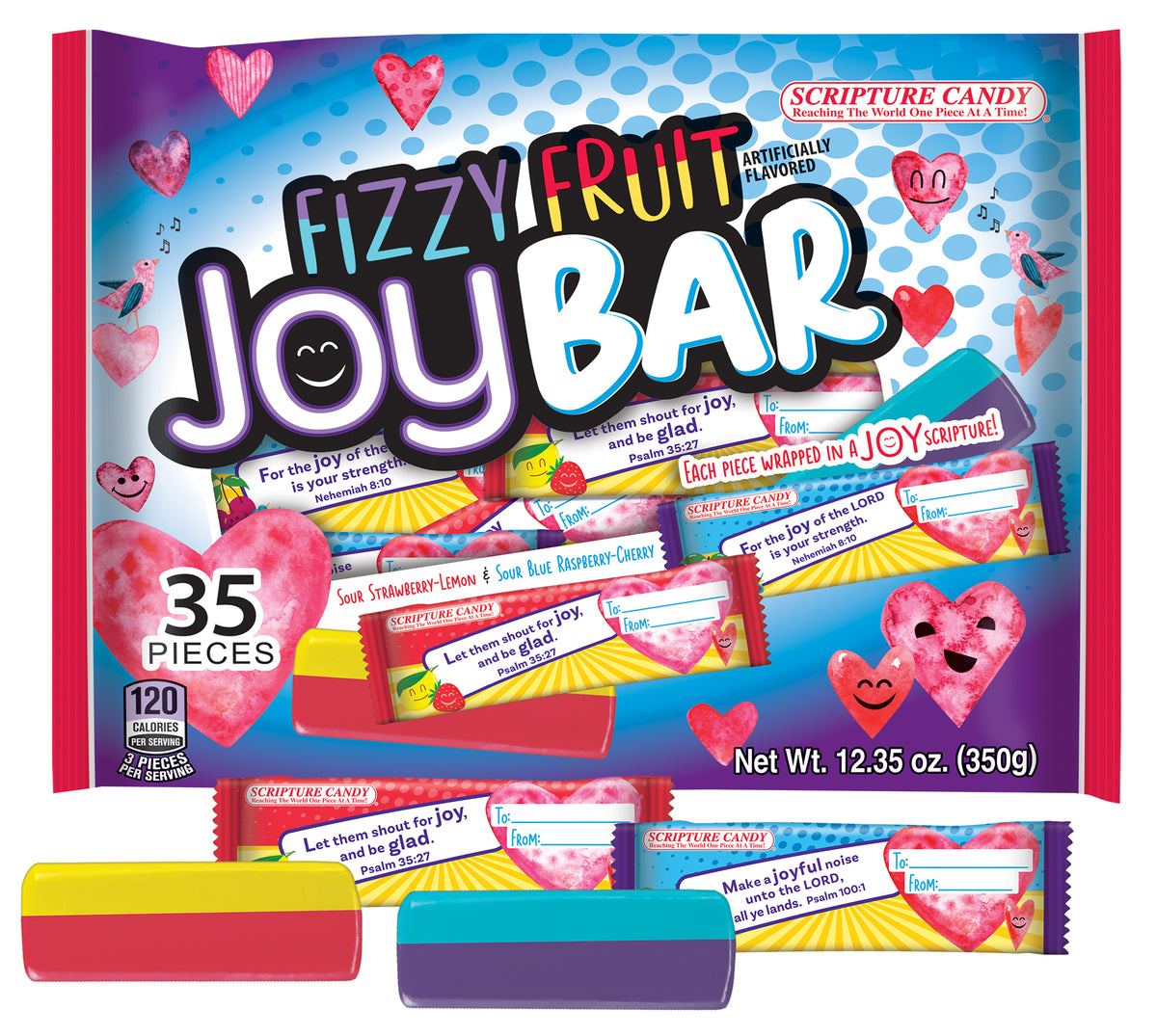 Valentine's Day Fizzy Fruit Joy Bars, 35 Count – Scripture Candy