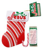 Jesus Sweetest Name I Know Mini Candy Cane Stocking Ornament Tin