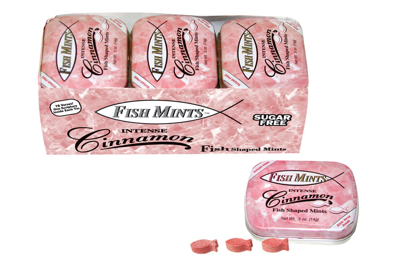 Sugar Free Fish Shaped Cinnamon Flavored Mints in a Pocket Sized Tin ...