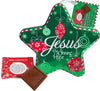 Jesus Our Shining Hope Green & Red Star Tin, 10 Milk Chocolates Pieces