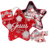 Jesus Our Shining Hope Red Ornament Star Tin With Old-Fashioned Soft Peppermint